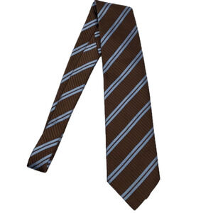 Andrews Ties Vintage Brown Striped 100% Silk Tie